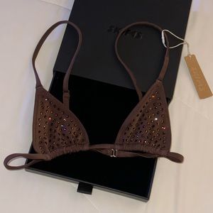Skims Mini Triangle Bralette, Color: Cocoa, Size: XS